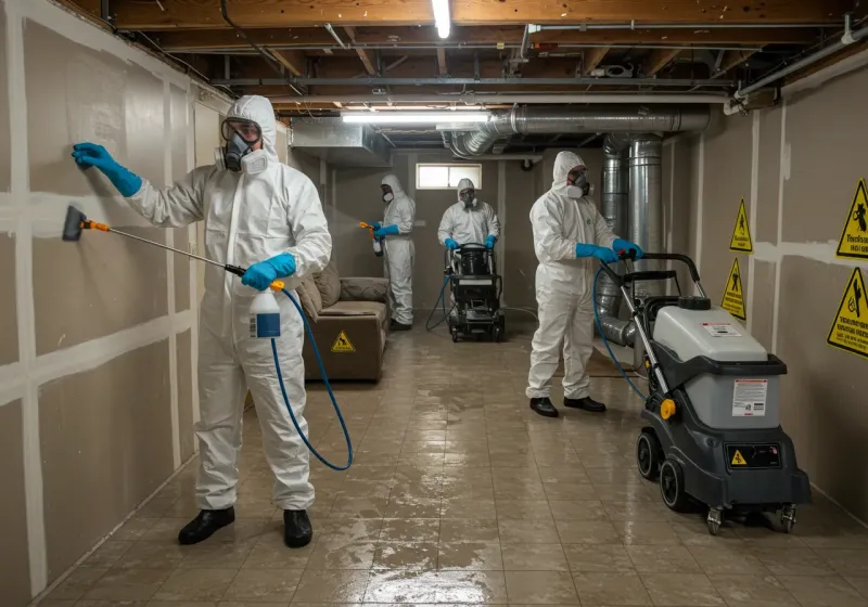 Basement Moisture Removal and Structural Drying process in Smithton, IL